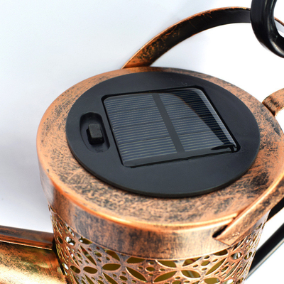 Solar Creative Iron Kettle Shower Floor Lamp for Outdoor Garden Landscape